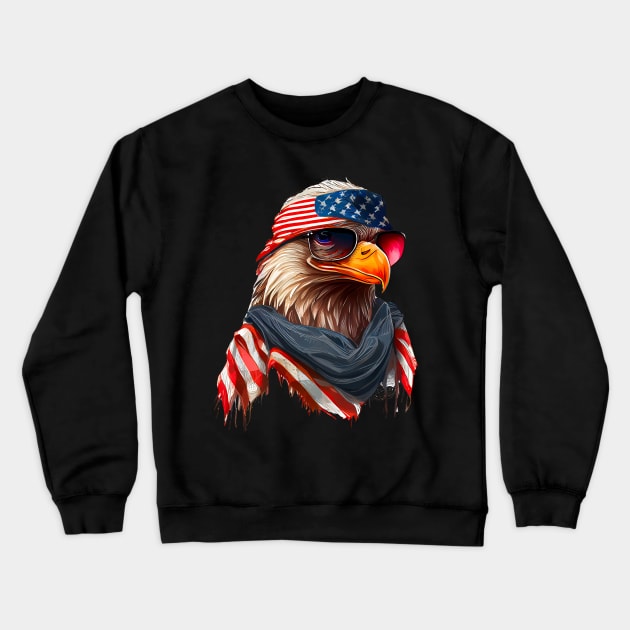 4th of July Bald eagle design Crewneck Sweatshirt by Kingdom Arts and Designs